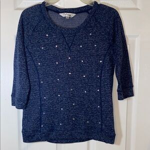 Stylish Blue Sweater with Embellishments